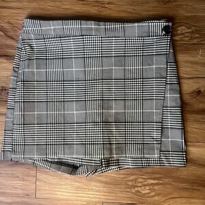 Jules and Leopold Black White Plaid Preppy Envelope Skort Skirt Shorts Small